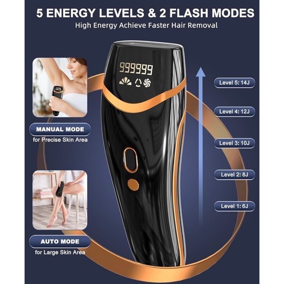 Other - IPL Hair Removal Device 999999 Flashes 5 Enrg Lev Permanent Laser Hair Remover